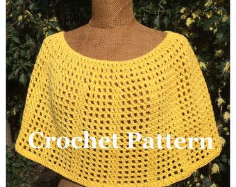Pdf crochet pattern capelet Christa, lace poncho, neckwarmer, cowl