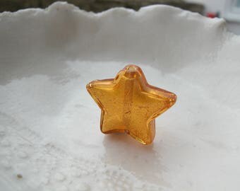 Murano Light Topaz Star Bead