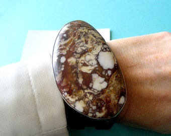 RESERVED..Navajo Wild Horse Magnesite and Sterling Silver Triple Leather Wrap Bracelet