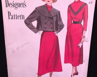 Vintage Large Simplicity #8122 Designer Pattern for Misses Size 11 Three-Piece Skirt, Blouse and Topper