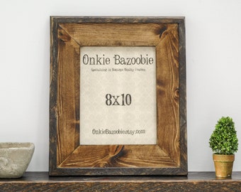 Rustic Wood Picture Frame, Rustic Picture Frame, 8x10 Wood picture frame, Wooden Picture frame, brown stain picture frame, 8x10 Frame