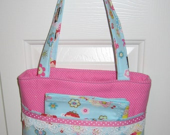 American Girl or Bitty Baby Doll Tote Bag Carryall by girlydezines
