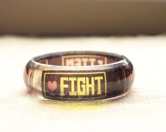 Undertale Menu Commands Fight Act Item Mercy Resin Bangle Bracelet, gamer jewelry, undertale jewelry, undertale bracelet, geek jewelry