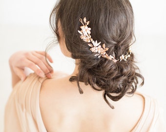 Gold Bridal Headpiece, Crystal Bridal Hair Vine, Gold Wedding Hair Vine, Bridal Hairpiece, Gold Hair Vine