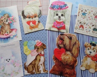 Puppy Love and Mans Best Friend in All Occasion Lot No 249 Die Cut and All Breeds of Dogs Total of 8 Cards