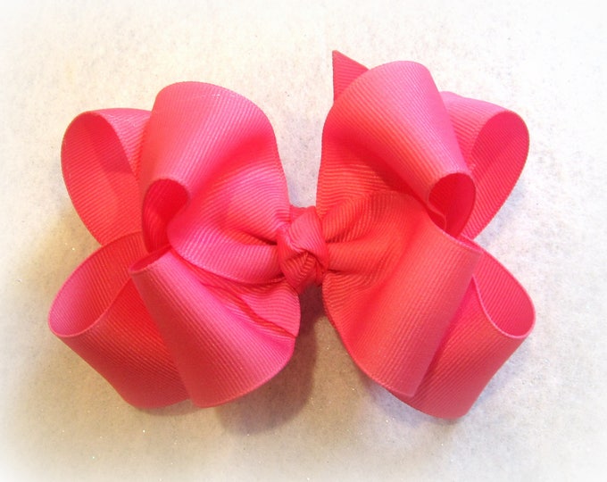 Double layer Hairbow, Girls Hairbows, Large hairbows, Hair Bow, Pink Hair Bow, Bubblegum Pink Bow, Loopy Hair Bows, Baby Headband, Big Bows