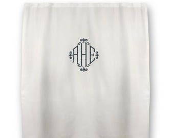 Monogrammed Twill Shower Curtain