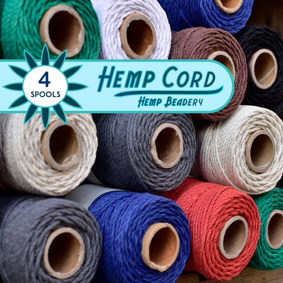 2mm Hemp Cord 48lb 4 Spools Thick Hemp Twine by HempBeadery