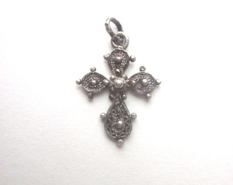 Items similar to Sterling Silver Filigree Cross Pendant on Etsy