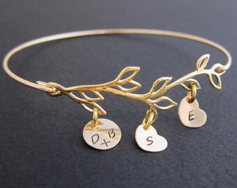 Mothers Day From Daughter, Son, Family Tree Bracelet, Personalized Mom Jewelry