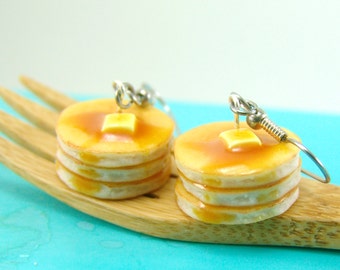 Food Earrings // Buttermilk Pancake Earrings // MADE TO ORDER // Food Jewelry