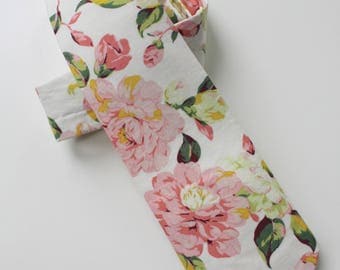 Little and Big Guy NECKTIE Tie - Blush Pink Floral - (Newborn-Adult) - Baby Boy Toddler Teen Man - Spring Easter Wedding