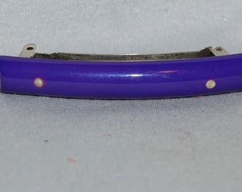 Vintage / Barrette / France / Rhinestone / Hair Clip / French /Blue / old jewelry / jewellery