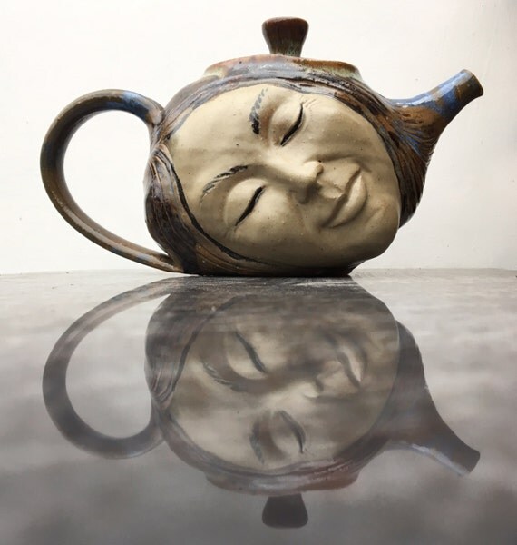 Face Teapot Sculpture Head Surreal Serving Art Dreaming