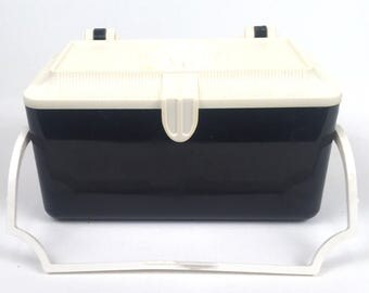 Vintage 1976 Merle Norman Black Plastic Cosmetic Case