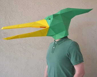 DIY Halloween Mask - Make Your Own Pterodactyl Dinosaur with just Paper and Glue! | Halloween Mask | Paper Mask | Dinosaur Mask