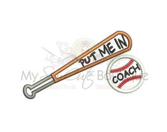 Machine Embroidery Applique Designs - Monogram Baseball - 8 Sizes - Instant Download