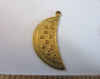 12 gp over brass Watrmelon Slice solid DROPS, vb#17,Brass Stamping, jewelry Findings, Jewelry Supplies, crafts, jeelry supplies