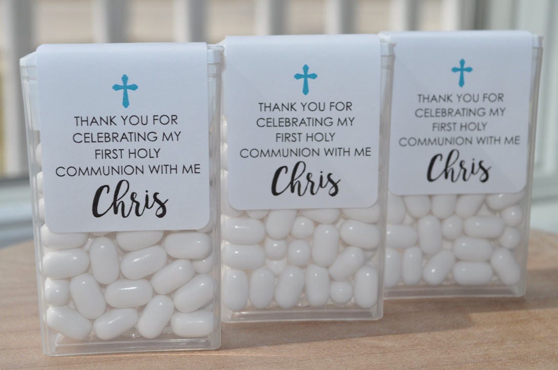1st Holy Communion Party Favors Tic Tac Labels Mint Favors