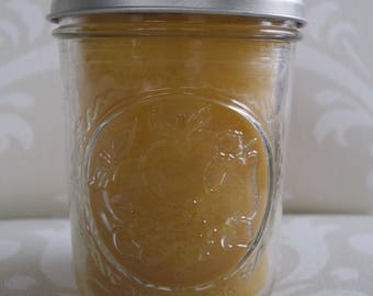 Handmade 100% Beeswax Candle - 8 ounce Ball glass jar