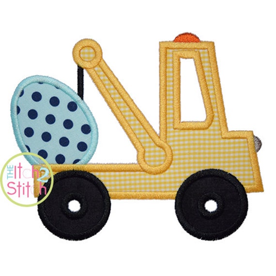 Tow Truck Easter Egg Applique Design For Machine Embroidery