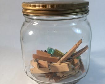 Farmhouse Jar 1940s Duraglas Jar Vintage Storage Jar Owens-Illinois Glass Company, Alton, IL Square Jar