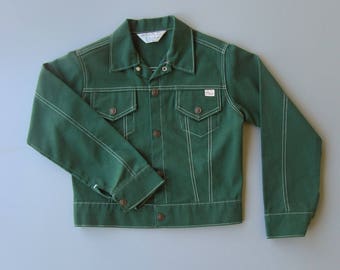 1970s Denim Jacket. 70s Denim Jacket. Sta Prest Jacket. JC Penney Super Denim Jacket. XXS