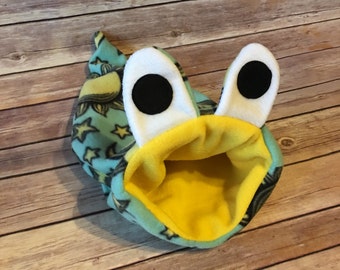 Small Hedgehog Bag Fleece Snake Monster Stay Open Pouch Bed / Bonding Cuddle Sack for a guinea pig, hedgehog, rat, ferret - Ready to Ship