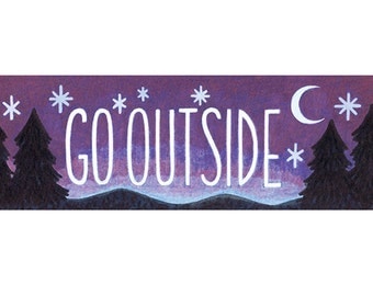 Go Outside Bumper Sticker, Explore Bumper Sticker, 2 x 6 Vinyl Waterproof Small Bumper Sticker
