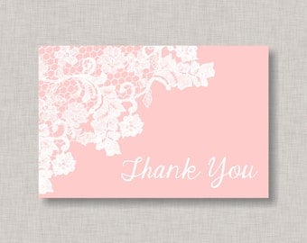 Thank You Card, Lace Thank You Card, Baby Shower Thank You Card, Bridal Shower Thank You Card, Shabby Chic Thank You Card, Lace, Doiley