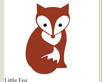 Fox SVG, Little fox illustration SVG, greeting cards, party invitations svg, iron on transfer svg, fox download illustration, children's svg