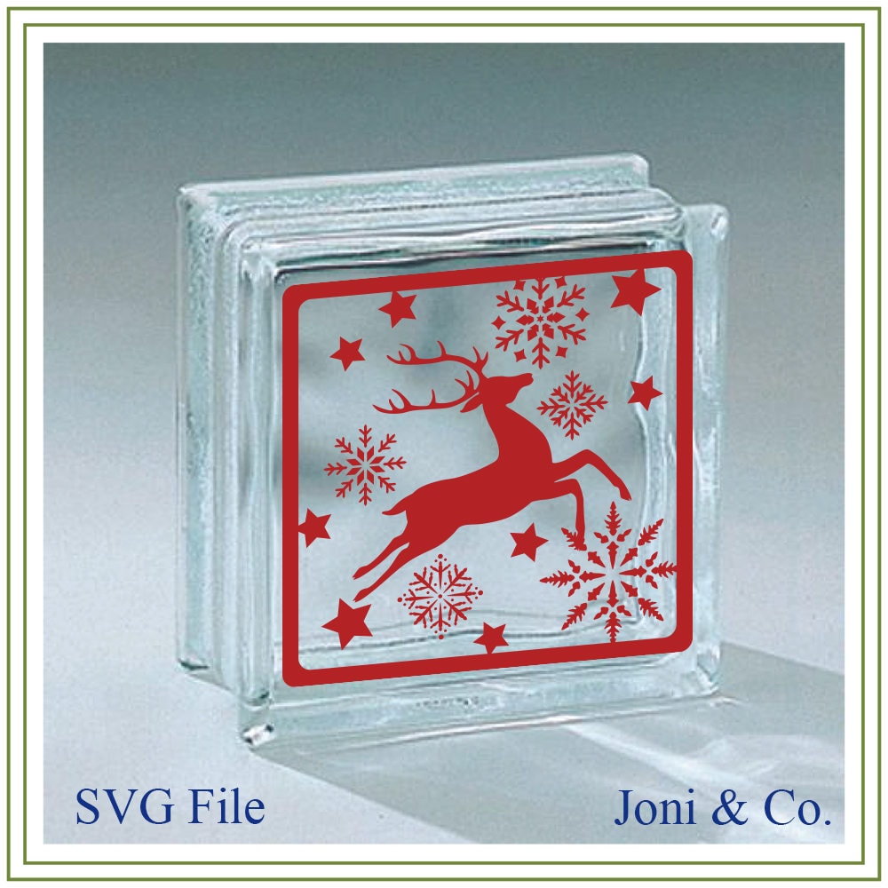 Download Reindeer SVG File Christmas Glass Blocks Glass Block SVG