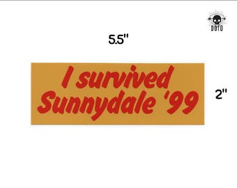 I Survived Sunnydale sticker - buffy BTVS decal - sunnydale hellmouth - opaque decal - bumper sticker laptop decal geek gift vampire slayer