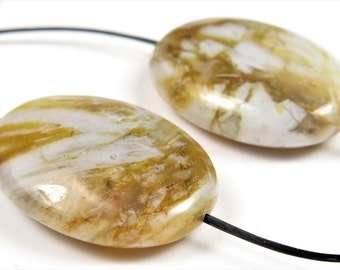 Small Sagenite Agate Oval Pendant - 25mm x 18mm x 6mm - B6291