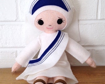 Catholic Saint Felt Doll - Mother Teresa - Wool Felt Blend- Catholic Toy