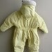 70s 80s Hooded Baby Bundler Bunting Bag Snow Suit One Piece Yellow Bunny  - 3- 6 months