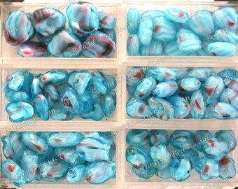 Sale Beads, Closeout Beads, Destash Beads, 114 Pressed Glass & Briolette Beads, Faceted Glass Teardrop Beads, Destash Supplies DS-741-3
