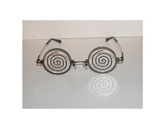 Black Nerd Swirl with rims Anime cosplay plastic glasses.