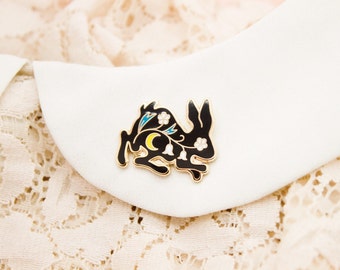 Tiny Bunny Pin by Moni - lapel pin, enamel pin, hard enamel, hat pin