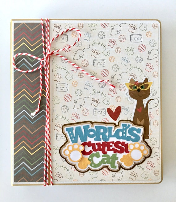 Cat Kitten Scrapbook Album Kit or Premade Scrapbook by ArtsyAlbums