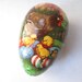 German Paper Mache Easter Egg Candy Containers Mother Chicken Baby Chicks Farm Scene Made in West Germany Retro Easter Basket Egg Hunt