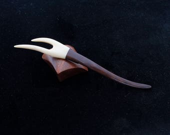 Bone hair stick, hair fork, Hair sticks, Wood, Black ash tree, Handmade, Hair accessory, WoodArtJewelry