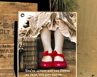 Beautiful Wizard Of Oz Art With Inspirational Quote / Art Adhered To Wood Ready To Display / Handmade in the USA