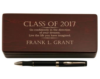 Engraved Graduation Pen with Wooden Case Set