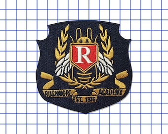 25% off Wes Anderson inspired Rushmore Academy iron-on replica fan patch