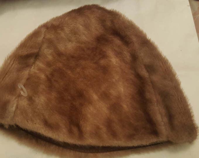 VINTAGE Union Made Faux Fur Cone Hat 21 inch Band- Too Sweet Free Ship