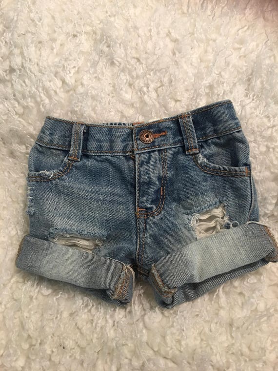 Distressed babygirl jean shorts 6m hipster kids trendy