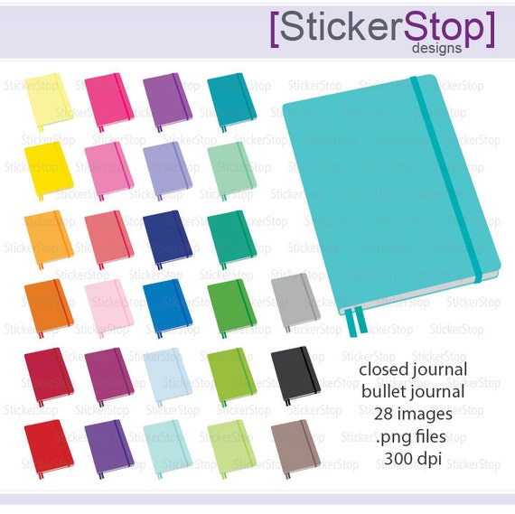 Bullet Journal or Closed Journal Icon Digital Clipart in