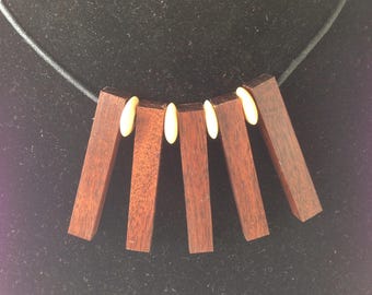 Mulga timber necklace with bone bead