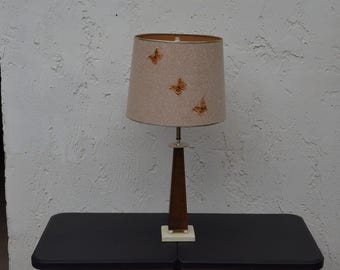 Unique Mid Century Modern Art Deco Porch Light Fixture For - MCM Deco Teak Lamp w/ Original Butterfly Shade